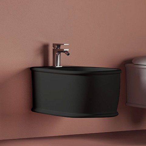 Artceram ATELIER Биде подвесное 52х37см, с 1 отв под смеситель, цвет: черный матовый, ATB001 17 00 *1