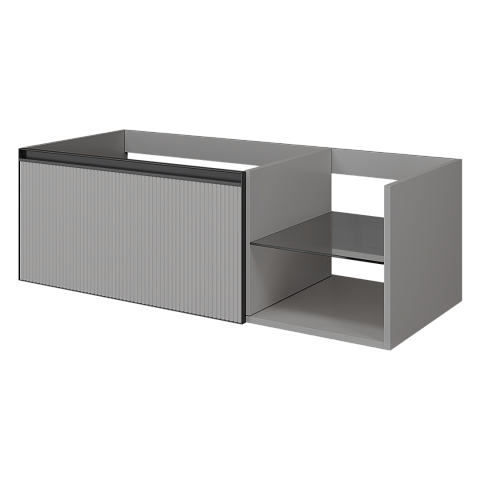 Armadi Art QUATRO 6 120см (80+40) тумба рифл LUNA FUGA профиль ANTHRACITE 790-M6-120-L-RIB-A