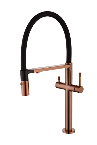 Смеситель для кухни Boheme UNO COPPER BRUSHED c краном для питьевой воды 115-CB