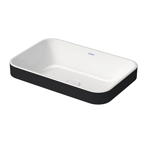 Duravit Happy D.2 Plus Раковина 600х400мм, без перелива,с выпуском с керамической крышкой цвет Anthracite matt/белый, 2359606100