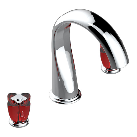 THG PETALE DE CRISTAL ROUGE Смеситель на борт ванны на 3 отверстия, без ручного душа, цвет хром, U6C-A02-25SG