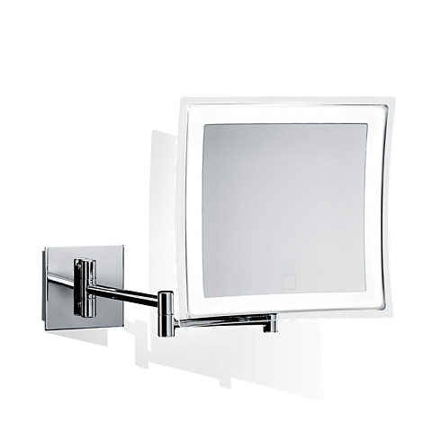 Decor Walther BS 84 TOUCH Зеркало косметическое 235x210x370мм, настен, питание от батареек, 5-кратное увелич, LED подсветка с сенсорным выкл, цв хром, 0121600