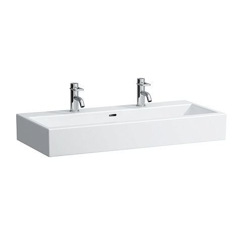 Laufen Living City Раковина 1000х460х140мм с 2 отв. под смеситель, цвет: белый, 8.1843.7.000.107.1