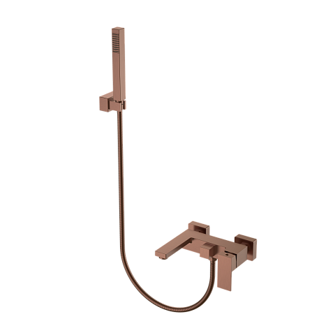 Смеситель для ванны с душем Boheme Qubic Brushed Bronze 473-BRB