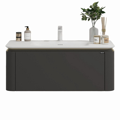 Тумба с раковиной Black&White U935.1000 P02,Unihopper,Corian раковина-столешница/LED light (1000x520x400)