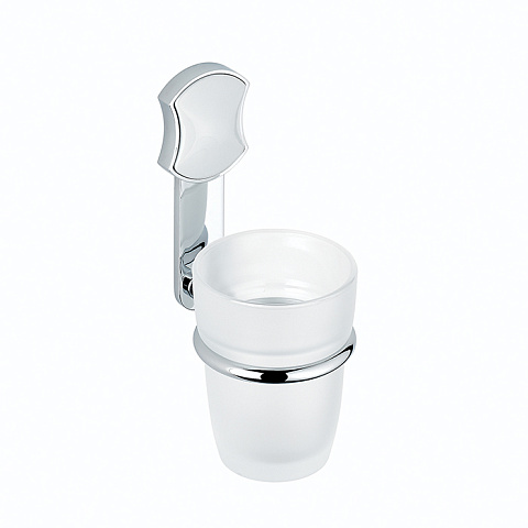 THG INFINI PORCELAINE BLANCHE Стакан стеклянный, подвесной, цвет хром, U2D-A02-536