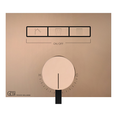 Gessi Hi-Fi Смеситель для душа, с включением до 3 источников одновременно (внешняя часть), цвет: Copper PVD, 63081#030
