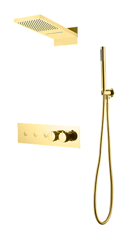 Встроенная душевая система Boheme FUSION с термостатом, трехпозиционная GOLD 131-G