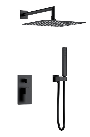 Смеситель встроенный для душа Boheme QUBIC Matt Black 474-3-B