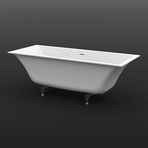 KNIEF Shape Selected Ванна встраиваемая, 170x70xH60cм, с щелевым переливом click-clack, белая матовая (с комплектом ножек) (СПЕЦЦЕНА с нашего склада!), 0600-730-01