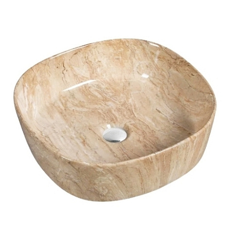 Раковина керамическая под мрамор (накладная) SantiLine SL-7024