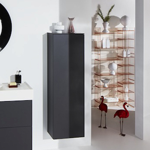 Laufen Kartell Шкаф подвесной, 400х270х1300мм, с 1 дверцей, 4 стек. полки, SX, цвет: серая галька, 4.0828.1.033.641.1