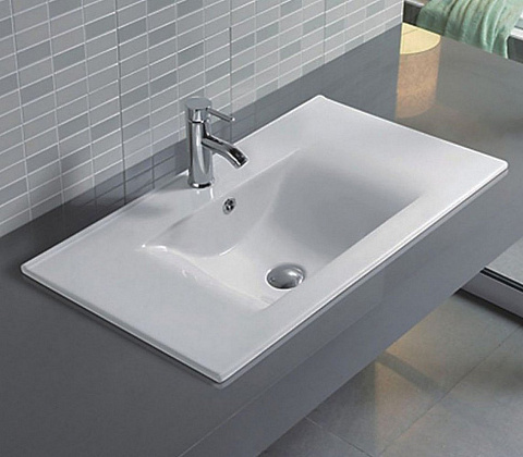 Раковина встраиваемая CeramaLux YJ807-70 715×470 мм, белый