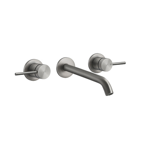 GESSI 316 Встраиваемый смеситель с изливом 200-180мм (внешние части), цвет: steel brushed, 54094#239