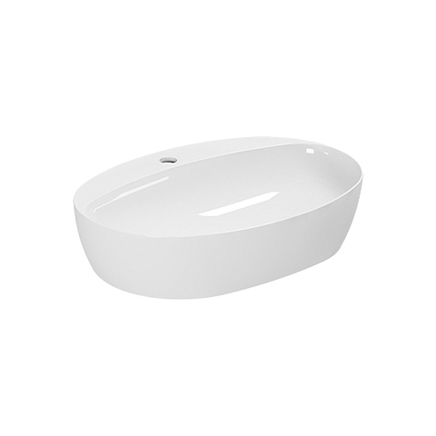 AZZURRA ELEGANCE CIRCLE раковина накладная 60х42см с 1 отв. под смеситель, цвет белый (цена по акции со склада!), ELLA060420CMBI/(ECI60M bi)*1