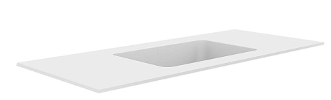 Armadi Art QUATRO 120 раковина-моноблок WHITE (чаша по центру) 1210*52*12 акрил 793-120-W