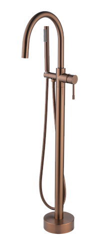 Смеситель напольный Boheme UNO WHITE Brushed Bronze 469-BRB