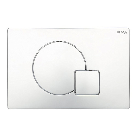 Клавиша смыва Black&White WPI-09523 серия Q, цвет: Bright хром (244х162х11)