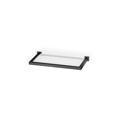 Decor Walther Corner GLA30 Полочка стеклянная 30x16.5см, цвет: черный матовый, 0560860