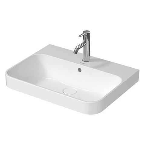 Duravit Happy D.2 Plus Раковина 600х460мм с переливом, 1 отв под смес, выпуск с керам. покрытием цвет белый (Спец.цена из наличия), 2360600000