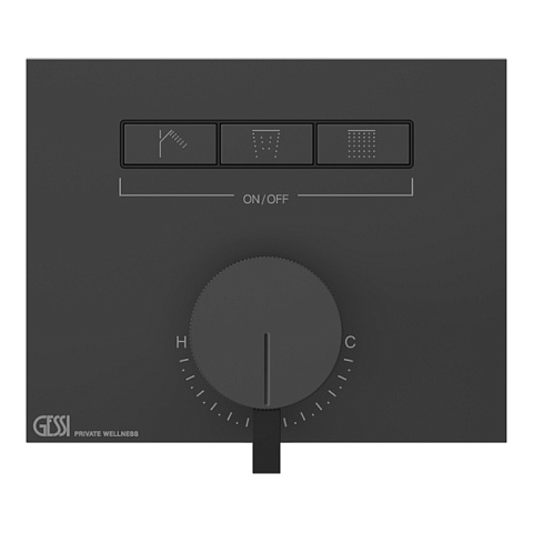 Gessi Hi-Fi Смеситель для душа, с включением до 3 источников одновременно (внешняя часть), цвет: Black XL, 63081#299