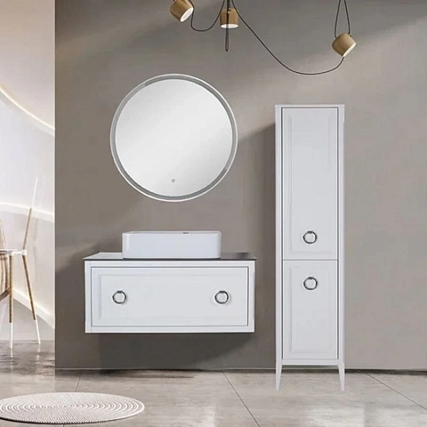 Комплект мебели для ванной ASB-Woodline Рома 100 С (зеркало 80, тумба, раковина)
