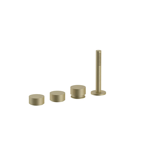 Fantini AF/21 Смеситель на борт ванны, 4 отв., без излива, цвет: Matt British Gold PVD, 27 P6 A267