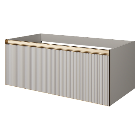 Armadi Art QUATRO 1 100CM тумба рифл CASHMERE FUGA профиль MATT GOLD 790-M1-100-CM-RIB-MG