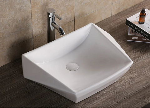 Раковина накладная Ceruttispa, CR7065 (600х410х155) белая, асимметричная
