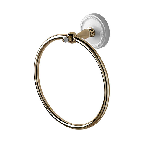 Devon&Devon Devon DOROTHY кольцо полотенцедержатель настенный, держатель цвет: золото светлое/белый (НЕ ПРОИЗВОДИТСЯ!), DOR407OT