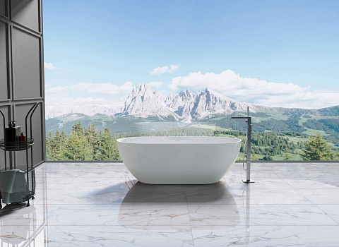 Ванна Солид Серфейс (Solid Surface) Vincea VBT-4S04MW-1600, 1600x800x560, белый матовый, щелевой перелив