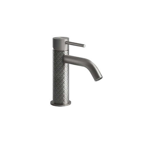 GESSI 316 Смеситель для раковины на 1 отверстие без донного клапана, излив 123мм, цвет: steel brushed, 54102#239