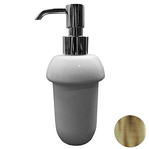 Nicolazzi On Shelf Дозатор для жидкого мыла из белой керамики, цвет помпы Bronze Plated, 6006BZ