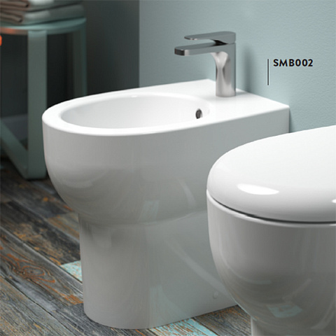 ARTCERAM SMARTY Биде напольное 35х50 см, без крепежа, с 1 отв под смеситель, цвет белый, SMB002 01 00bi*0