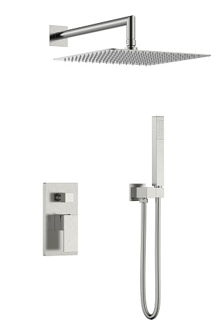 Смеситель встроенный для душа Boheme QUBIC Brushed Nickel 474-3-NB