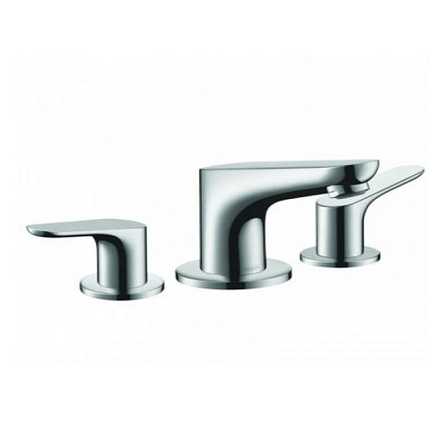 Hansgrohe HG Focus Смеситель для раковины 100, на 3 отв., с донным клапаном, излив 120мм, h93мм, цвет хром, 31937000