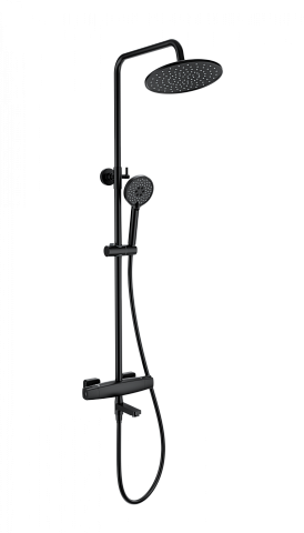 Душевая система с термостатом WONZON & WOGHAND NEO, Черный матовый WW-B3035-A3-MB