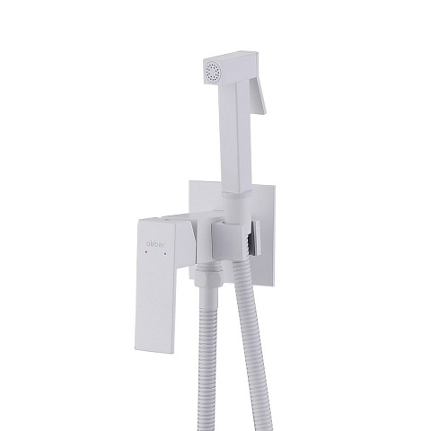 Смеситель ABBER Daheim AF8226W с гигиеническим душем,белый матовый