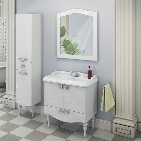 Comforty. Тумба-умывальник "Монако-80-1" белый глянец с раковиной Comforty 3380 00004136578