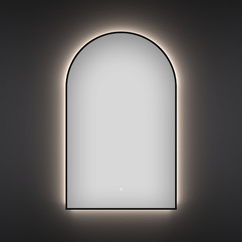 Арочное зеркало с фоновой LED-подсветкой 40*70 см Wellsee 7 Rays' Spectrum, цвет контура черный матовый 172201690