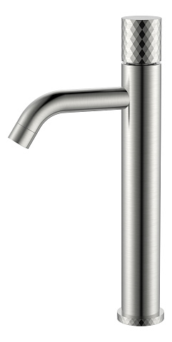Смеситель Boheme STICK для умыв. выс. Nikel Brush высокий с ручкой DIAMOND 122-NB