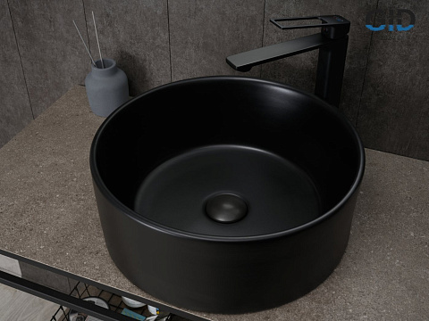 Раковина накладная Gid Bm9011 40 см, черный матовый