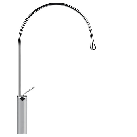 Gessi Goccia Смеситель для раковины на 1 отверстие, высокий, излив 387мм R=197, цвет: хром, 33610#031