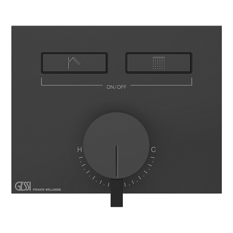 Gessi Hi-Fi Смеситель для душа, с включением до 2 источников одновременно (внешняя часть), цвет: Black XL, 63079#299