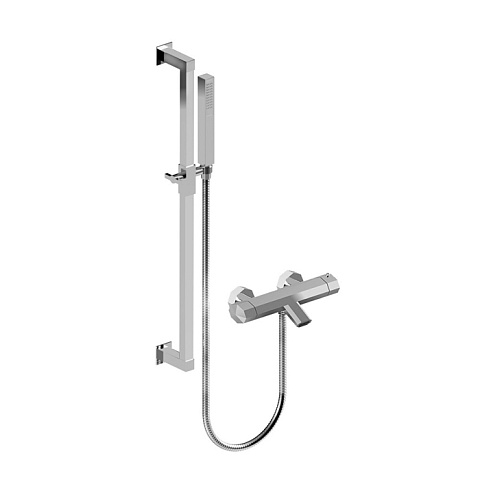 Stella Firenze Термостатический смеситель для ванны 3267TM302 со штангой и ручным душем, цвет: хром, FI 02106 CR00