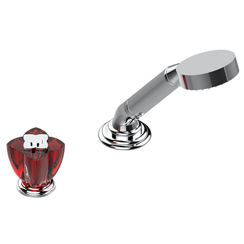 THG PETALE DE CRISTAL ROUGE Смеситель на борт ванны, прогрессивный, на 2 отверстия, без излива, цвет хром, U6C-A02-6532/60A