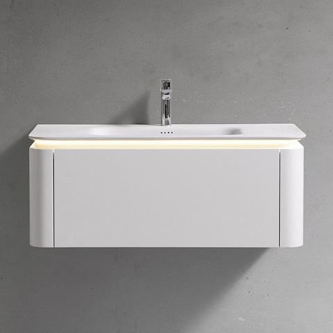 Тумба с раковиной Black&White U925.1000 DTS Corian раковина-столешница / LED light (1000x520x400)