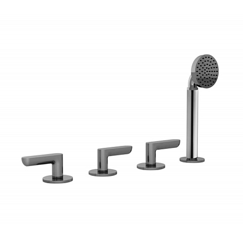 Fantini Icona Deco Смеситель на борт ванны, 4 отв., без излива, с ручн.душем, цвет: хром, 53 02 R167