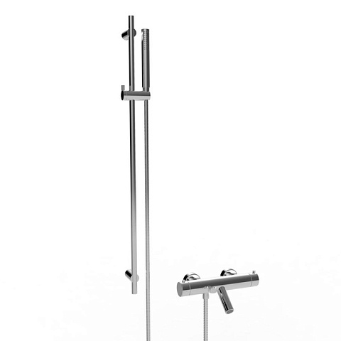 Stella Bamboo Термостатический смеситель для ванны 3267TM/302-6 со штангой и ручным душем, цвет: хром, UN 02104 CR00