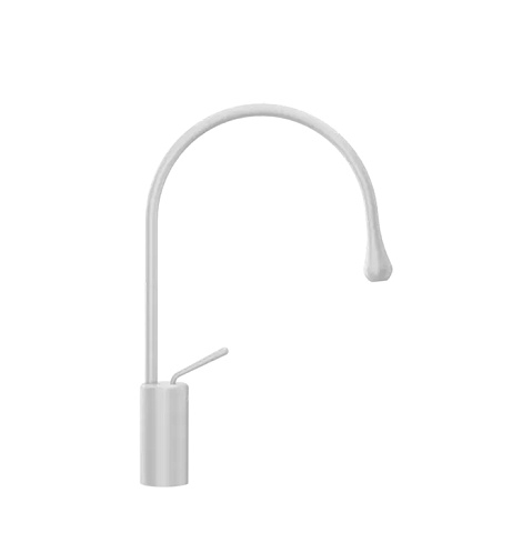 Gessi Goccia Смеситель для раковины на 1 отверстие, высокий, излив 244мм R=125, цвет: белый, 33605#279